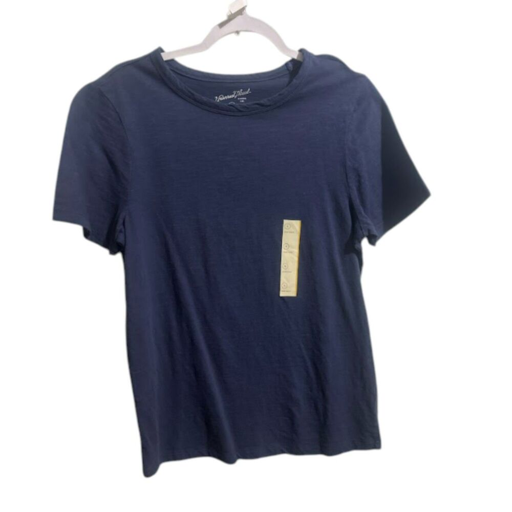 Women's Fitted Short Sleeve T-Shirt - Universal Thread Navy Blue